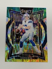 2024 Select Football Green & Yellow Prizm Shock - Cooper Rush - Dallas Cowboys