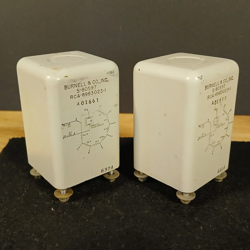 Par a juego de transformadores de entrada de audio RCA 8983023-1 de los años 50 herrajes de latón 1,5" Foto 3 de 4