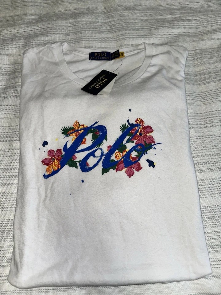 with tags POLO RALPH LAUREN POLO Floral Graphic T-Shirt White Men’s Size 3XB - Image 4 of 4