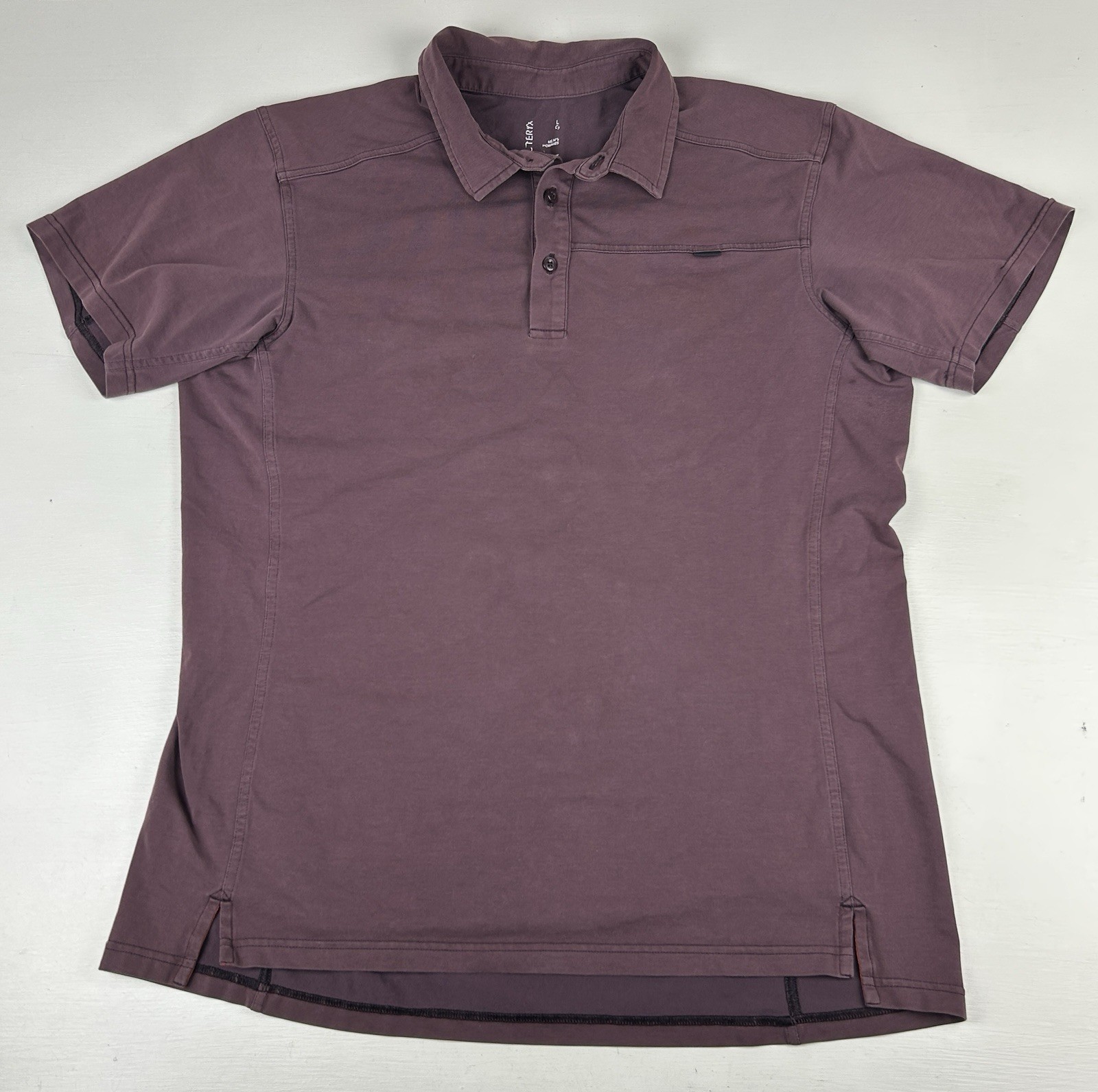 ARC'TERYX Polo uomo Arc’teryx bottoni taglia large atletica elasticizzata viola prugna