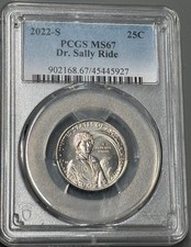 2022 S Dr. Sally Ride Quarter 25c PCGS MS67 American Women Series