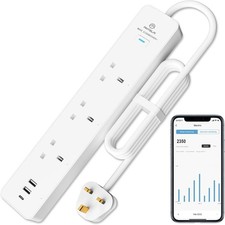 ANTELA 3-fach Steckdosenleiste Energieüberwachung Wifi Smart 2 USBA 1 USBC App/Sprache