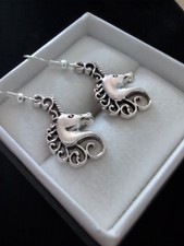 Sterling 925 Hand Casted Crafted Unicorn Earrings 925 Custom