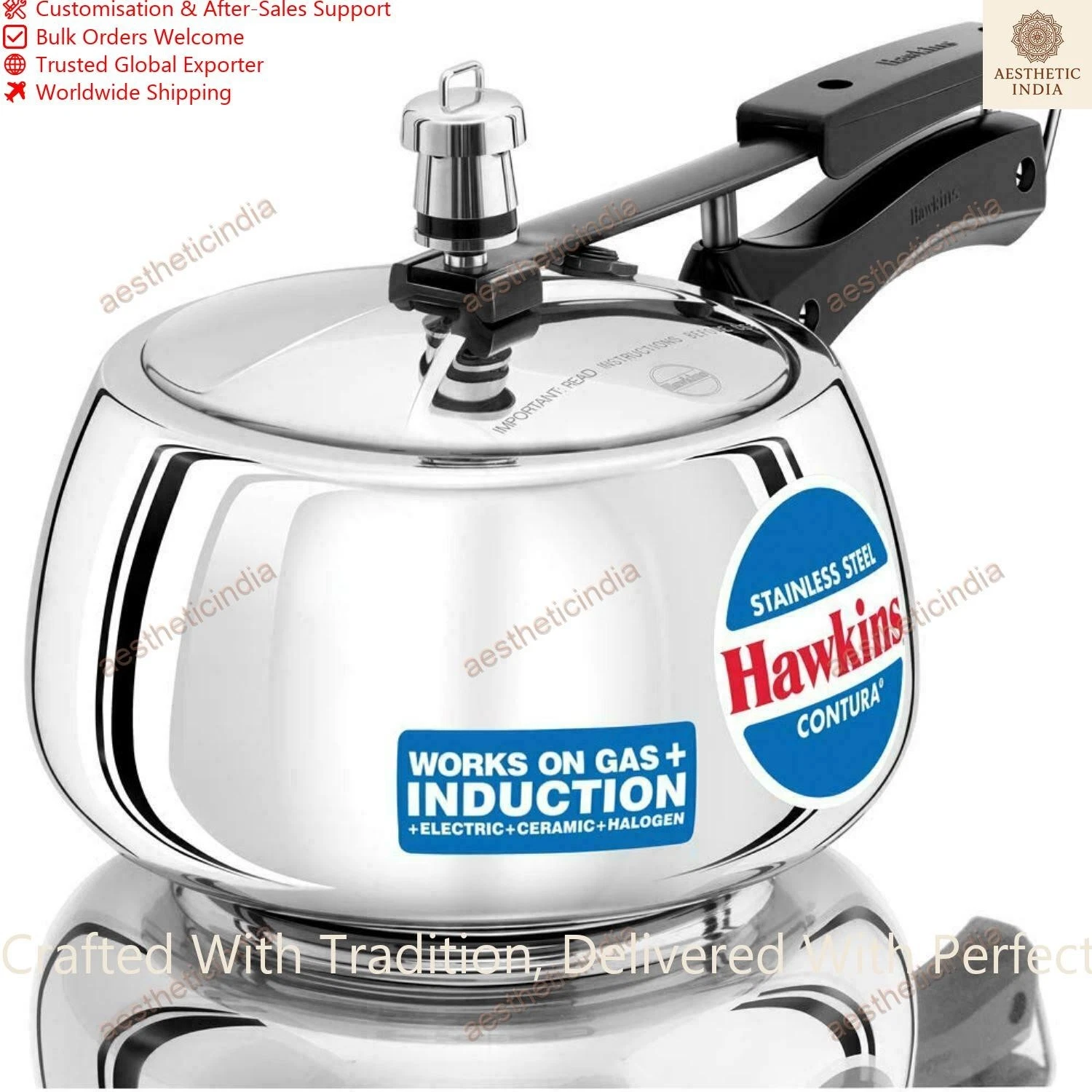 Hawkins Contura Pressure Cooker 3 Liters Stainless Steel Silver Color Best Gift