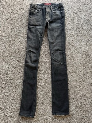 Jaded London Men's Black Skinny Jeans Cotton Denim Button Fly 5-Pocket Design