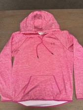 Under Armour Coldgear Storm Hoodie Womens LARGE Pink Fleece Lined Outdoor Logo