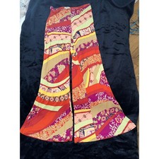 VINTAGE ETRO MILANO SIGNATURE PRINT FLARE WIDE LEG PANTS 42