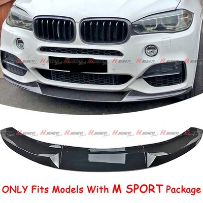 For 14-18 BMW X5 F15 M-Sport Front Bumper Lip Splitter Spoiler Glossy Black