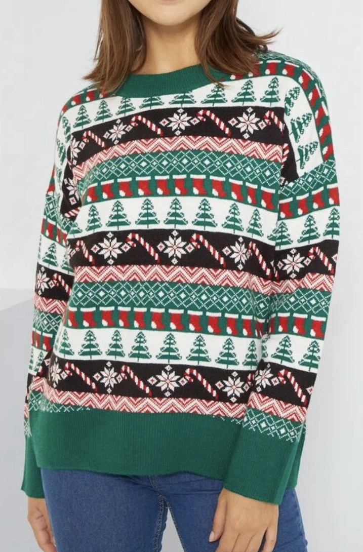 Ladies Printed Christmas Jumper Sizes 6 6/8 10/12 14/16 18/20 22/24
