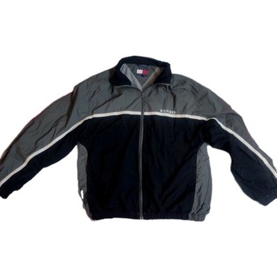 Tommy Hilfiger Athletics Mens Medium Flag Spell Out Jacket/Windbreaker Red White