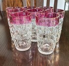 Vintage Tumbler Colony’s Crown Thumbprint Cranberry Red Flash Indiana Glass 8