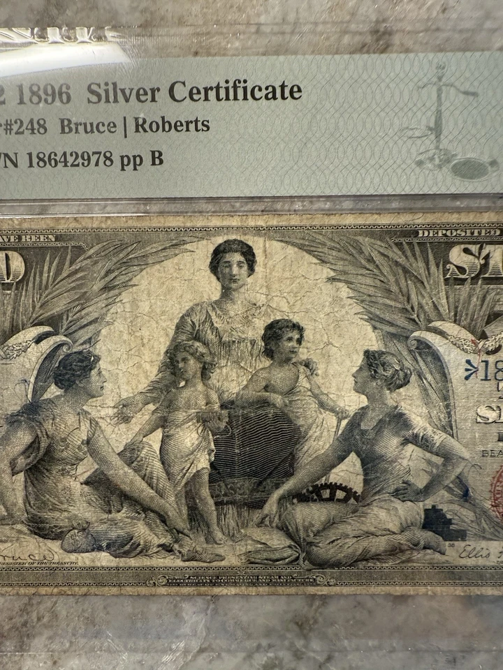 1896 $2 Educational Series Silver Certificate Fr#248 PMG 15 Choice Fine - Image 3 of 4
