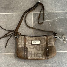 Vintage Harley-Davidson Women s Brown Cotton Leather Purse Charms Studded