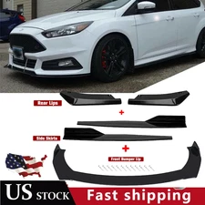 Front Bumper Lip Chin Spoiler Body Kit Splitter Side Skirt For Ford Focus Fiesta