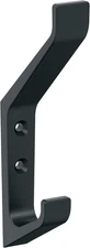 H37003MB | Emerge Double Prong Decorative Wall Hook | Matte Black Hook for Coats