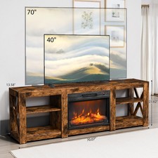 70" Electric Fireplace TV Stand with Remote, Shelves for TVs Up to 70 Inch New