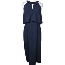 Adrianna Papell Sz. 6 Cameron Popover Midi Dress Blue Moon Halter Style NWT $149