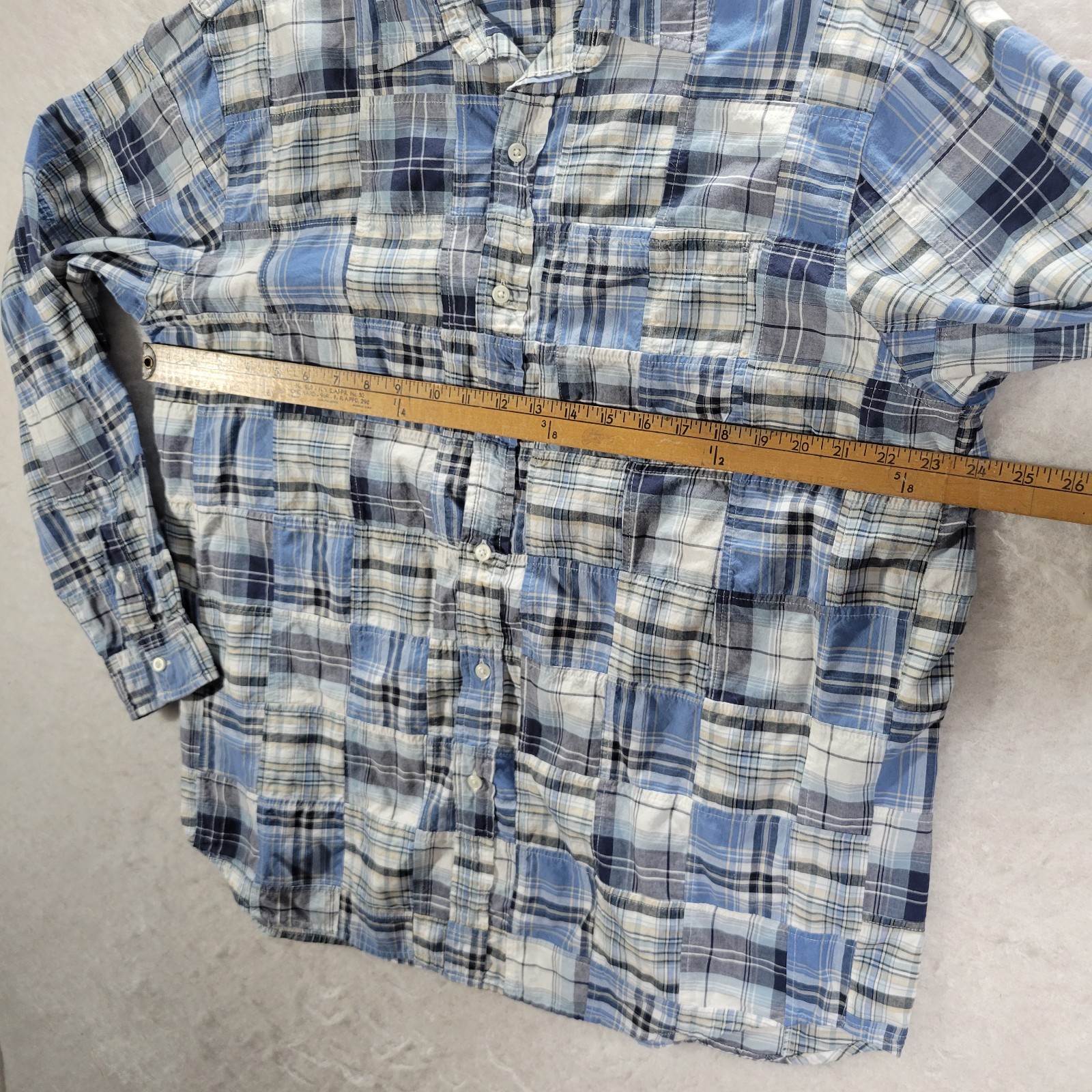 LL Bean Madras Patchwork Shirt  Button Up Preppy … - image 7