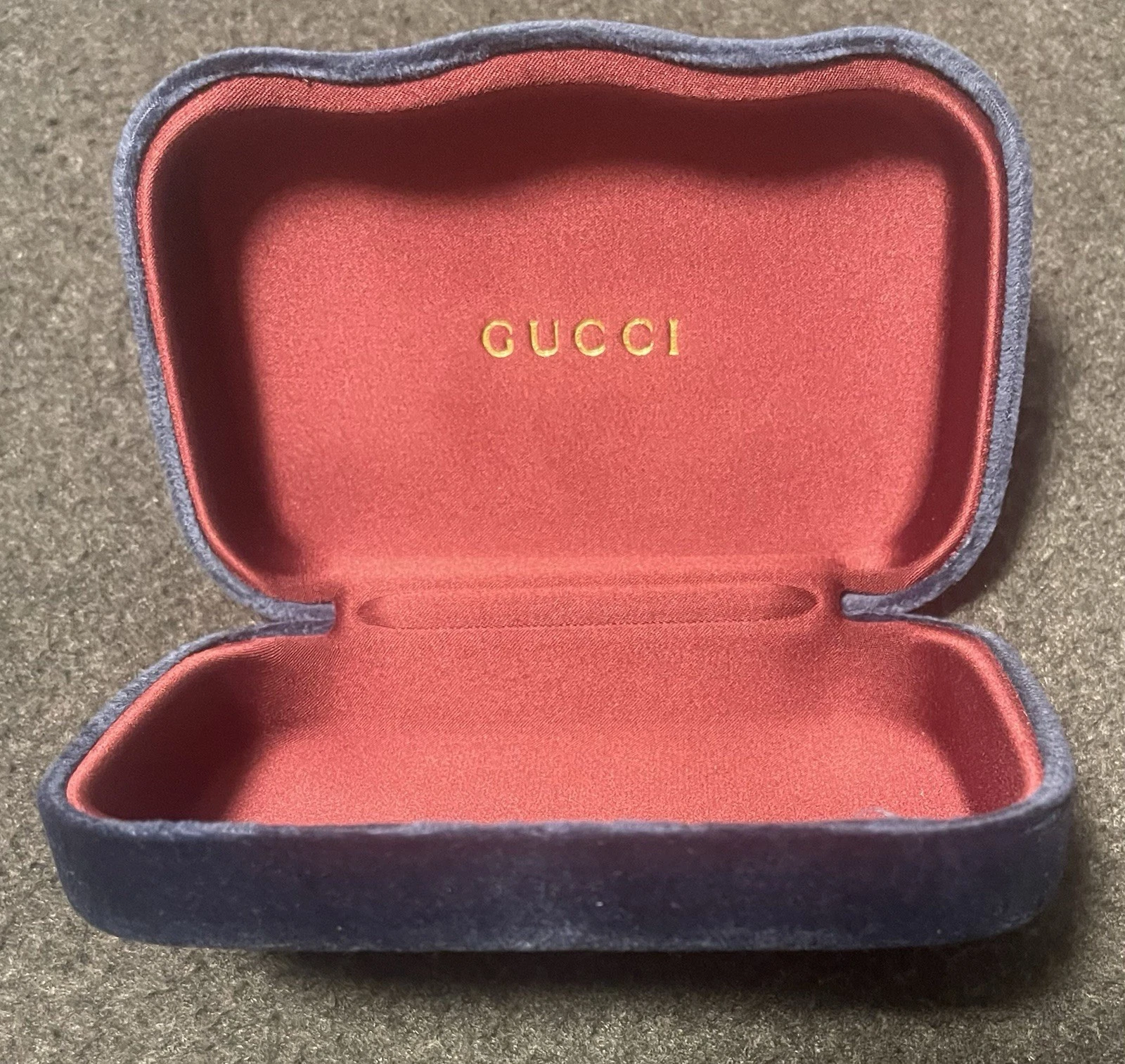 Gucci Authentique étui à bijoux créateur velours dur à clapet bleu