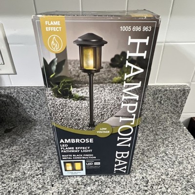 Hampton Bay Ambrose LED Flame Effect Low Voltage Pathway Matte Black