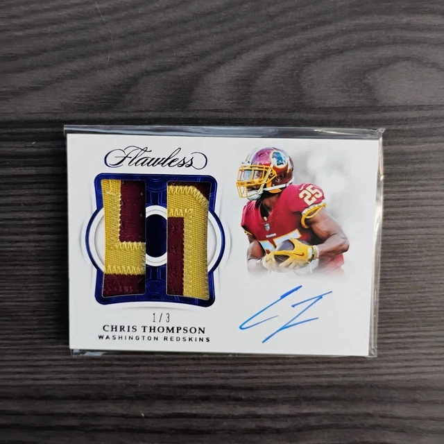 2018 Flawless Chris Thompson Patch Auto 1/3 On Card Auto #DPA-CT Washington