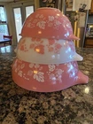 Vintage Pyrex Pink Gooseberry Cinderella Mixing Bowl Set of 3 Nesting Sizes