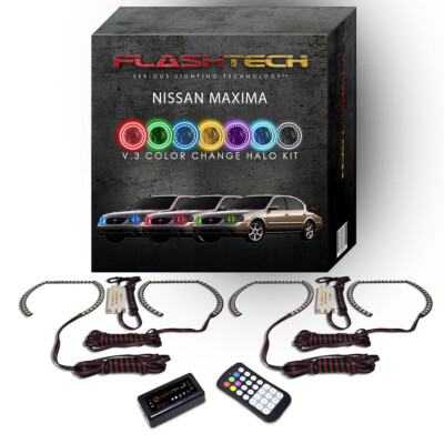 RGB Multi Color Bluetooth LED Halo kit for 2000-2001 Nissan Maxima Headlights