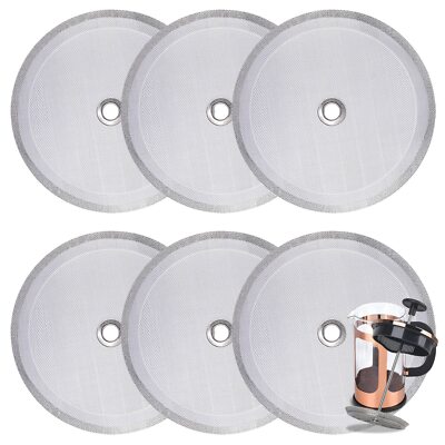 6 Pieces French Press Filter 4 Inch Stainless Steel Mesh Screen And Replacement 