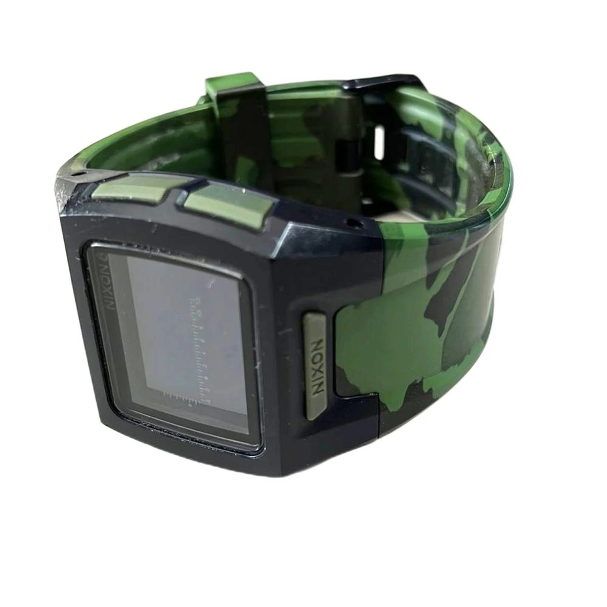 Nixon The Lodown II Black Digital Dial Green Camouflage Strap