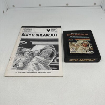 Atari 2600 Super Breakout Atari Corp. 1987 Game  W/ Manual Tested