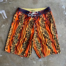 90s VINTAGE RUSTY BRAND SURF TRUNKS BOARDSHORTS MEN SZ 34 1990s Y2K 2000s