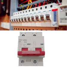 New Miniature Mini Circuit Breaker DC MCB Din Rail 2 Pole Air Switch 80Amp 500v
