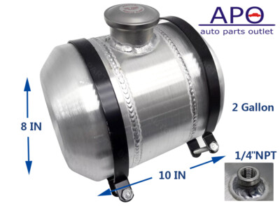 #ad 8quot; x10quot; 2 Gallon Center Fill Round Aluminum Gas Tank Outlet 1 4 NPT $104.66