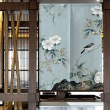 Chinese Curtain Flower Bird Living Dining Room Kitchen Partition Half Curtain