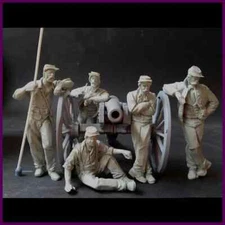 1/24 Scale Resin Figure Model Kit Confederate Artillery Crews at Rest 5 Figures