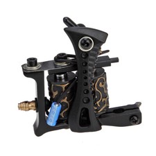 Coil Tattoo Machine Cast Iron Frame for Beginner 10 Wrap Liner Shader Black X16C