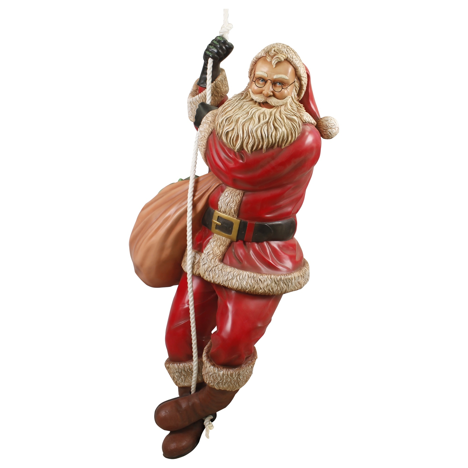 Life Size Santa Claus Statue -Santa Climbing on Rope Christmas Decor Statue 6 FT