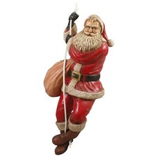 Life Size Santa Claus Statue -Santa Climbing on Rope Christmas Decor Statue 6 FT