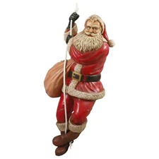Life Size Santa Claus Statue -Santa Climbing on Rope Christmas Decor Statue 6 FT