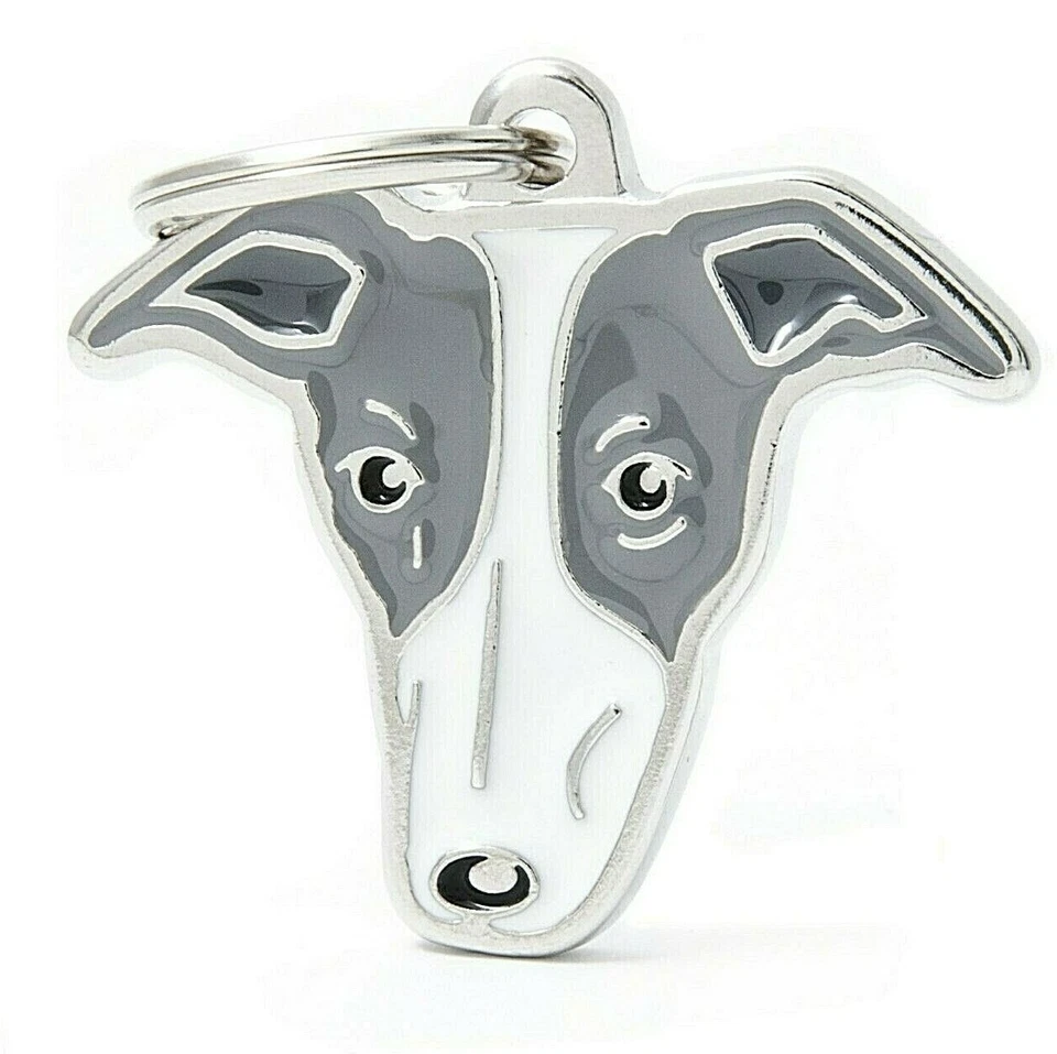 MY FAMILY Greyhound Whippet Lurcher - Dog ID Tag (59N) - Engraved FREE - Personalised