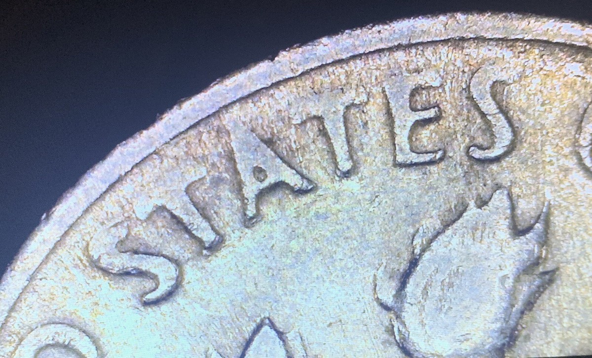 1966 Roosevelt dime no mint mark, Distorted Lettering/errors Thru