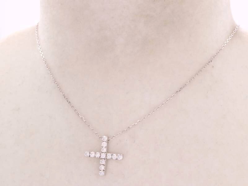 GUCCI Cross Motif Chain Necklace 750 White Gold | eBay