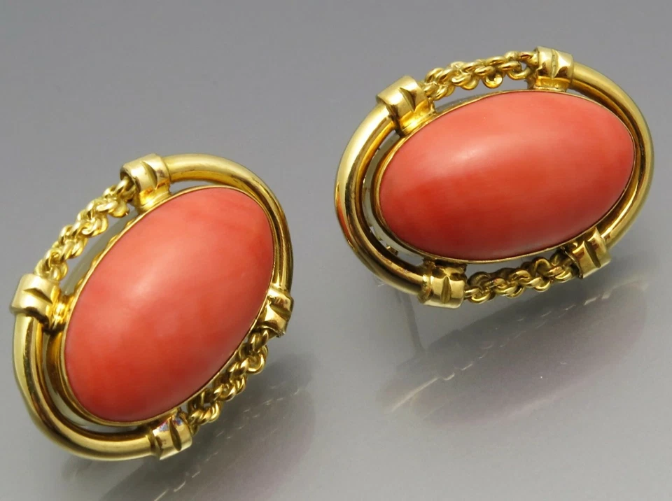 REIF-DESIGN - FEINSTE SARDEGNA KORALLEN OHRRINGE - 750 GELBGOLD