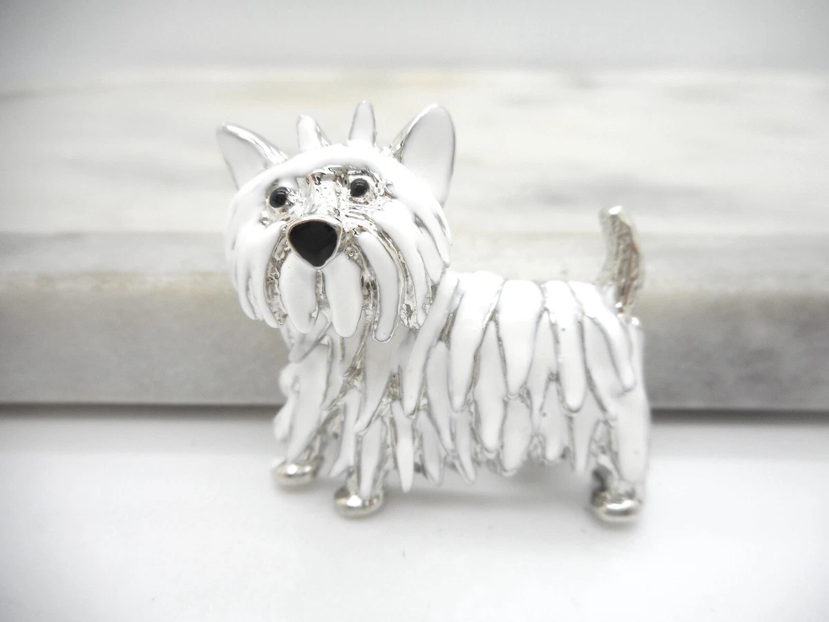 New Westie Brooch West Highland Terrier Dog Pin Women Silver