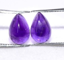 2.39 CTS Natural Amethyst Pear Cabochon Pair 8x5.50 mm Untreated Loose Gemstones