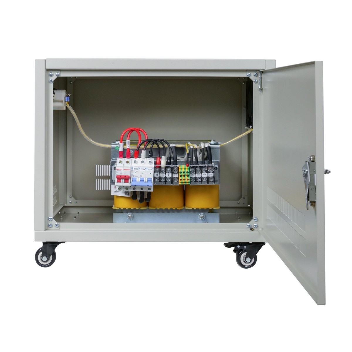 10KW 3-Phase Transformer - 220V To 380V Power Converter, 110 Lbs With Handles & Casters