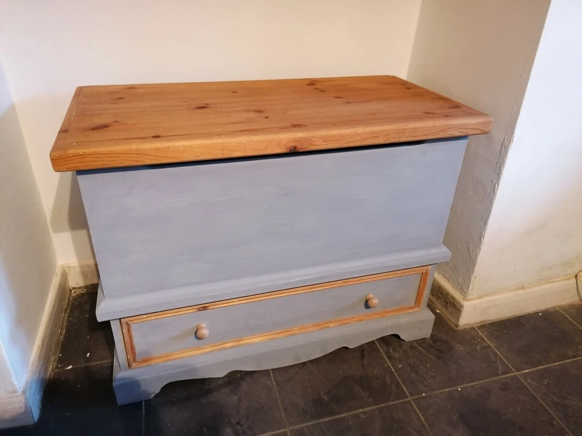 Large Victorian Pine Blanket Storage Box with Under Draw. eBay