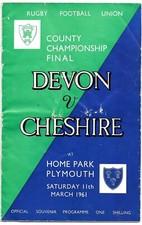 English County Championship Final 1961  Devon v Cheshire programme