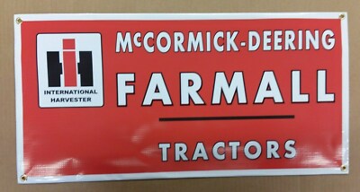McCORMICK- DEERING  FARMALL TRACTOR -  BANNER- 24  X 12 