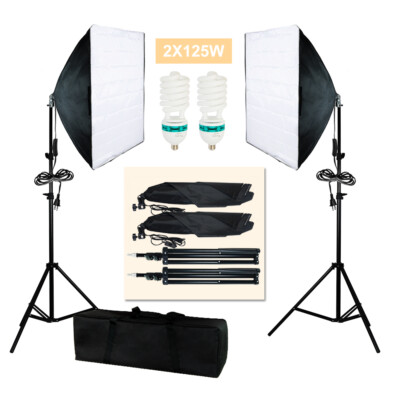 2PCs Photography Lighting Softbox Photo Equipment Soft Studio Kit US Seller